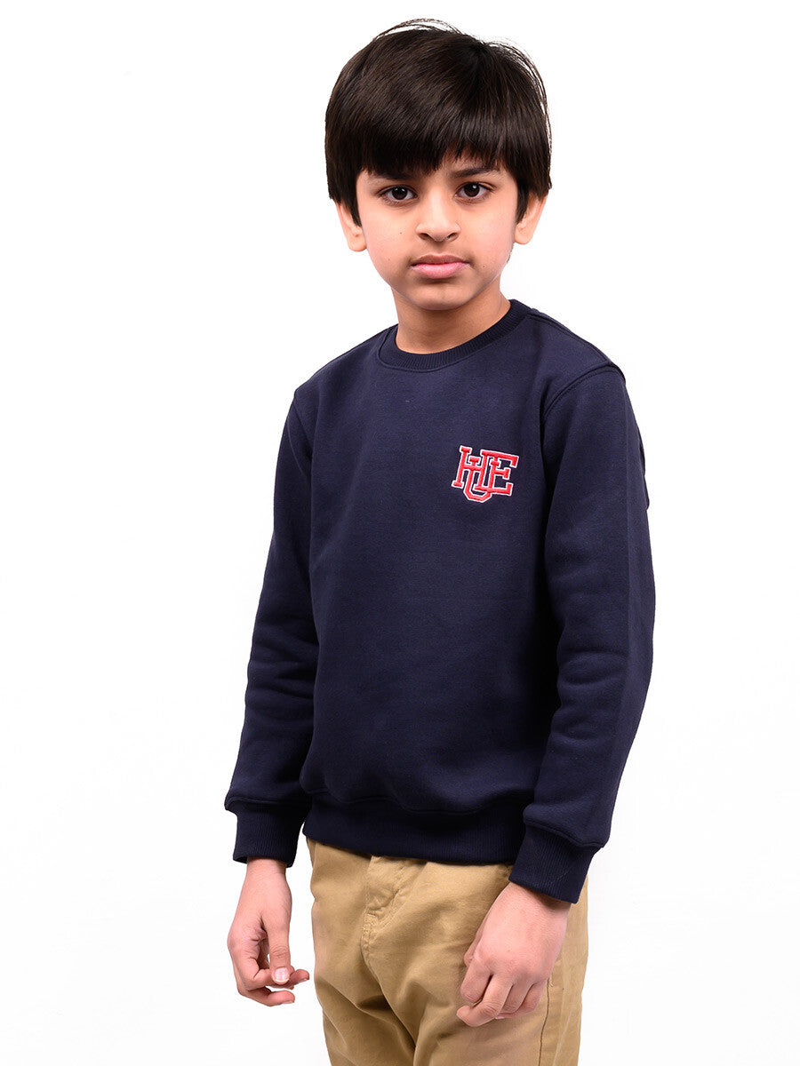 Kids Navy Blue Fleece Sweatshirt