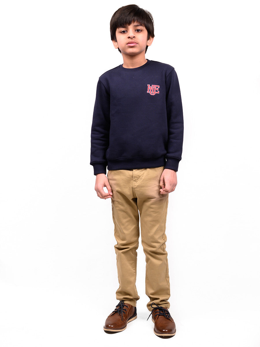 Kids Navy Blue Fleece Sweatshirt