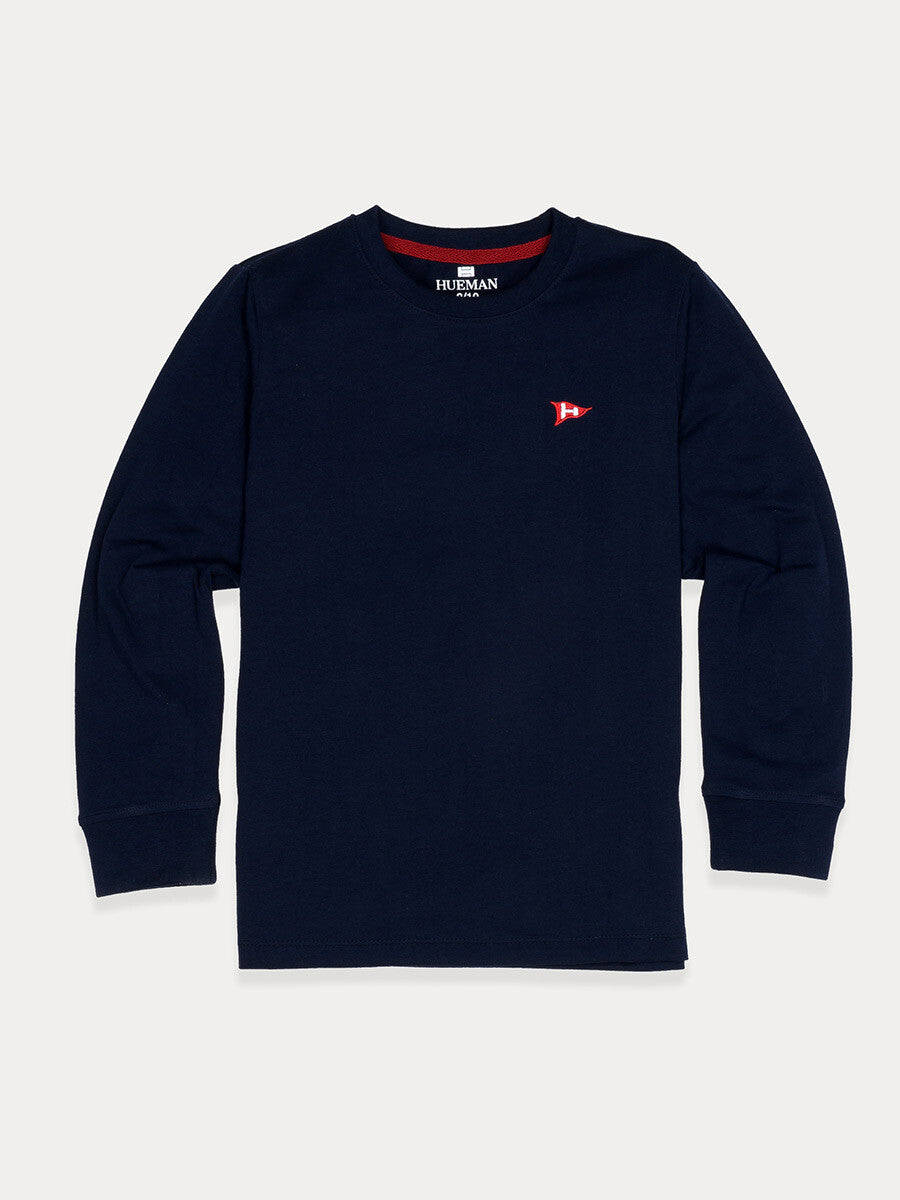 Kids Navy Blue Terry Full Sleeve Sweatshirt