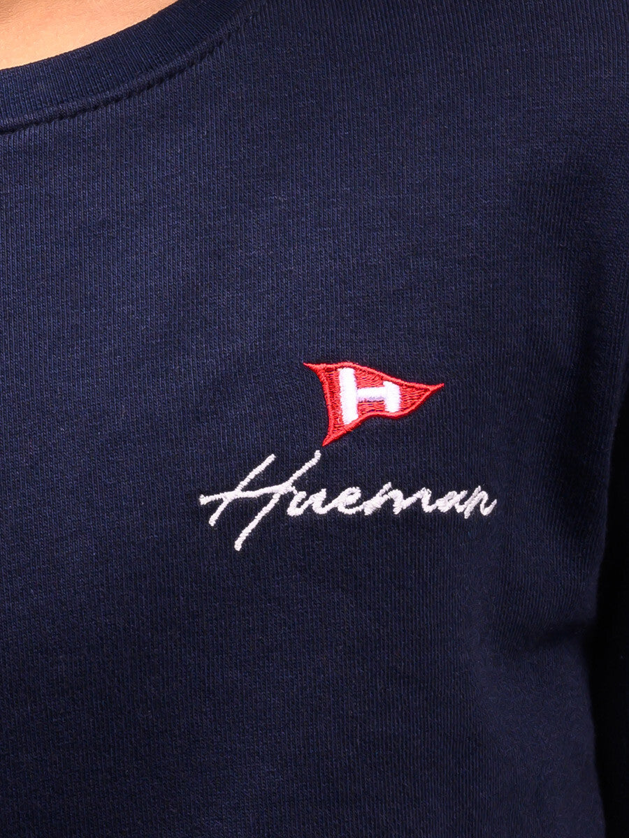 Kids Navy Blue Terry Full Sleeve Sweatshirt