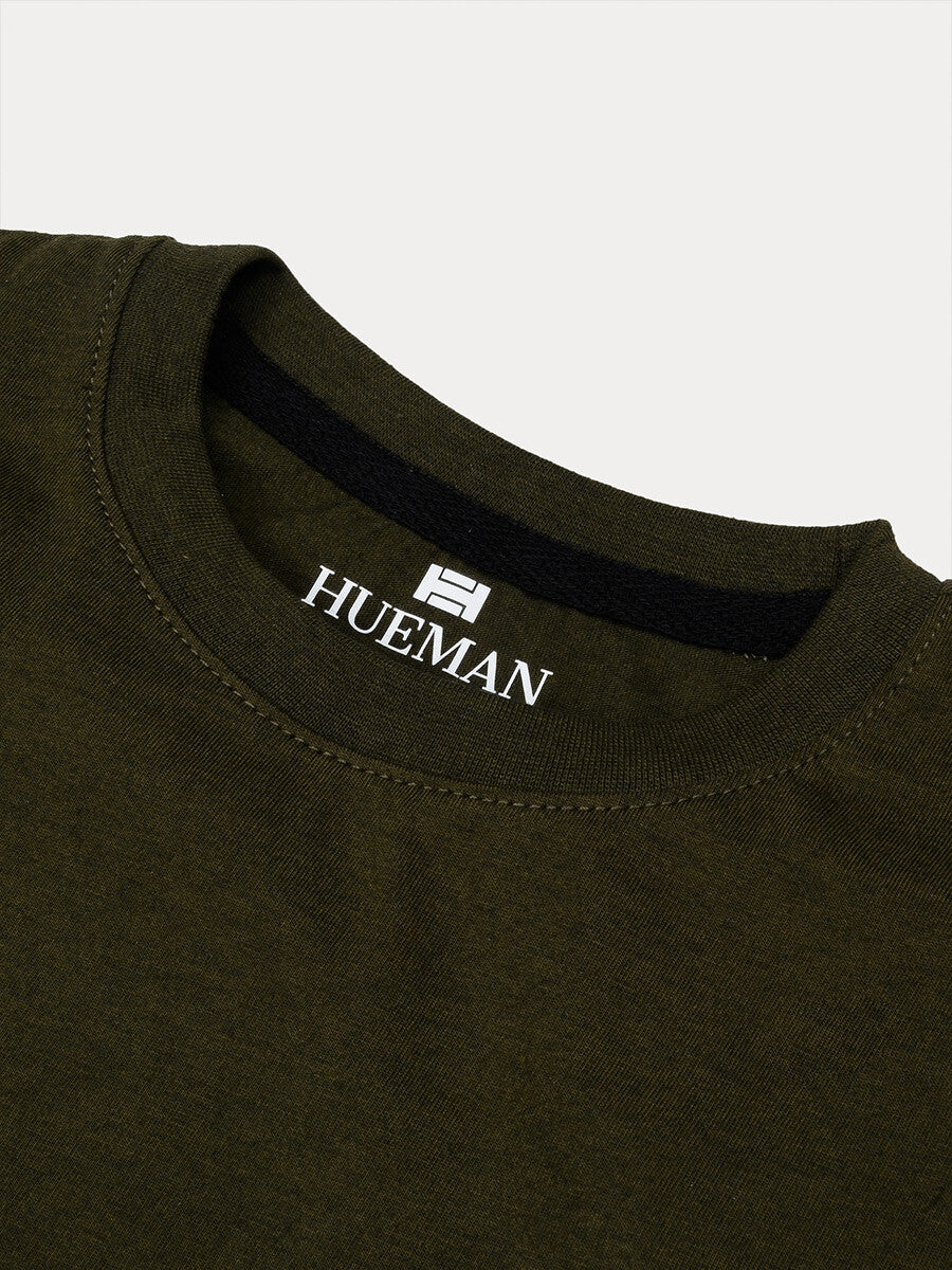 Kids Olive Terry Full Sleeve Sweatshirt