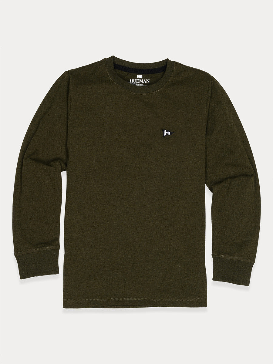 Kids Olive Terry Full Sleeve Sweatshirt
