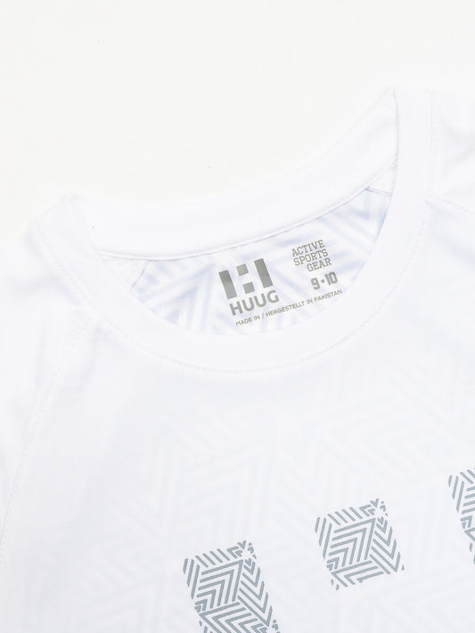 Kids White Short Sleeve T-Shirt Crew Neck