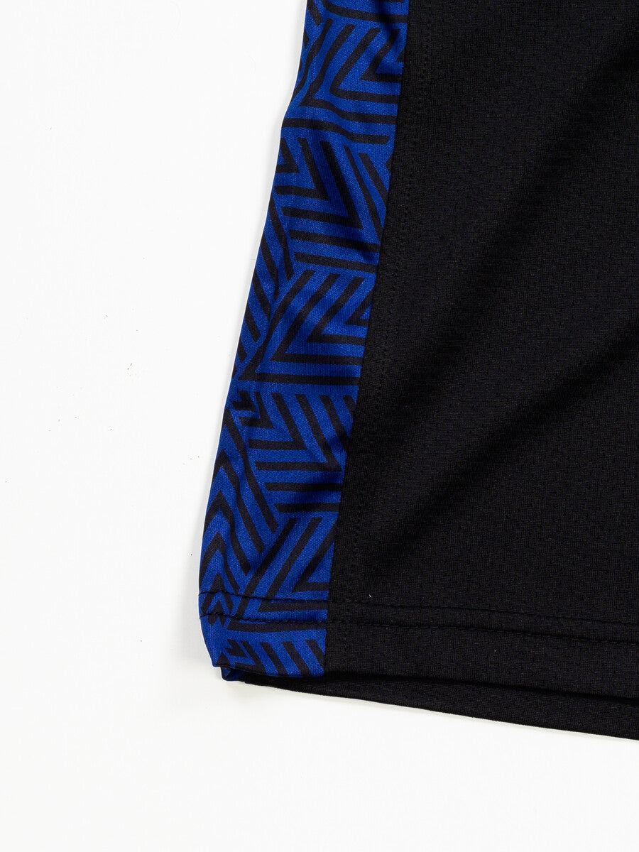 Kids Blue & Black Outfits Short Sleeve Tee And Short Pants