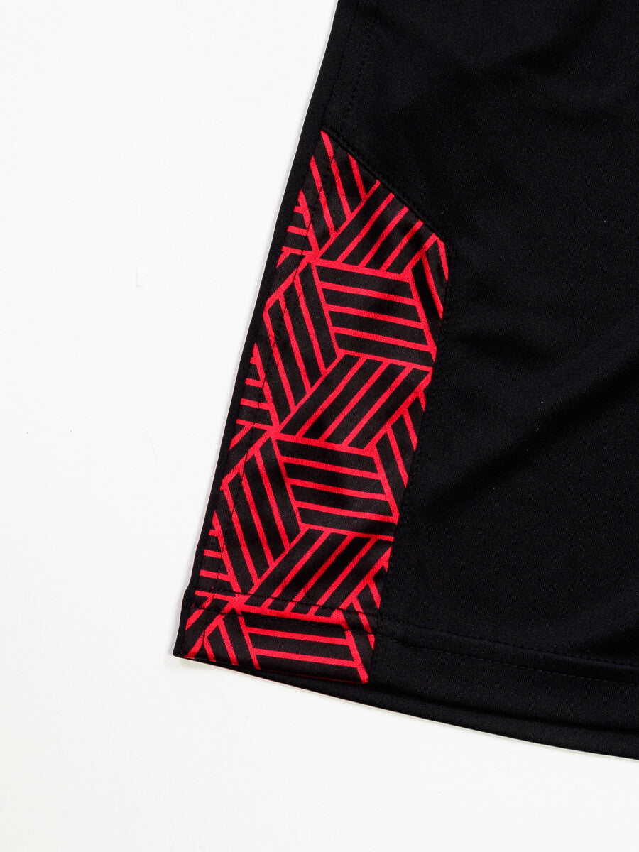 Black & Burgundy Outfits Short Sleeve Tee And Short Pants