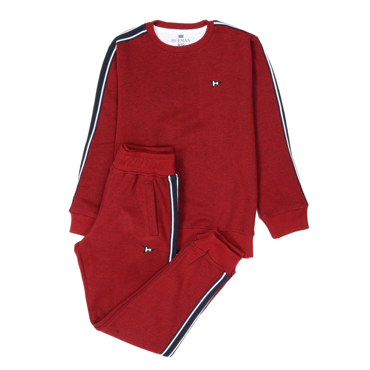 Kids Burgundy Fleece Crewneck Sweatsuit