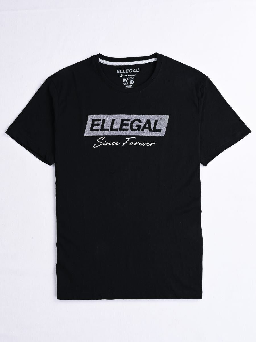 SF Flock Hash Black Cotton Tee Shirt