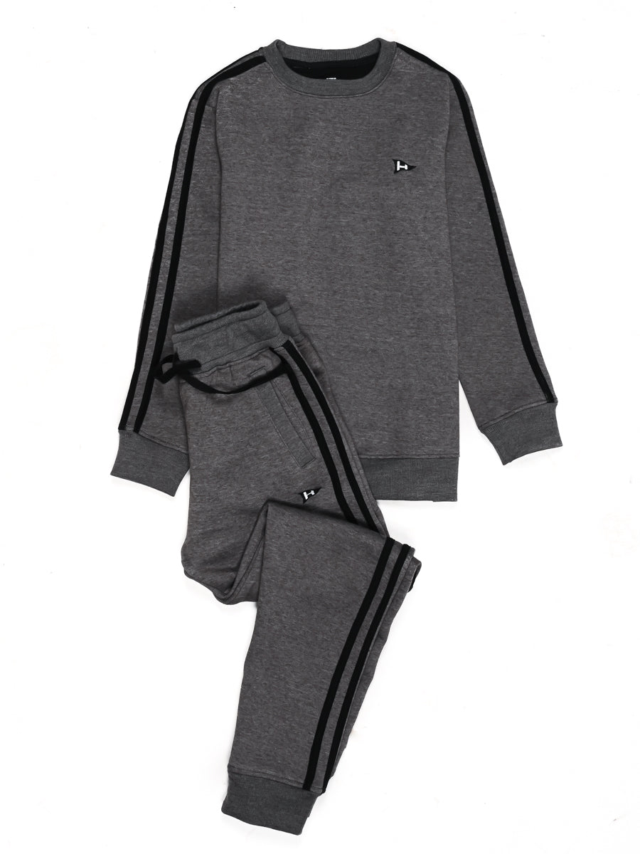 Kids Dark Grey Striped Sweatsuit