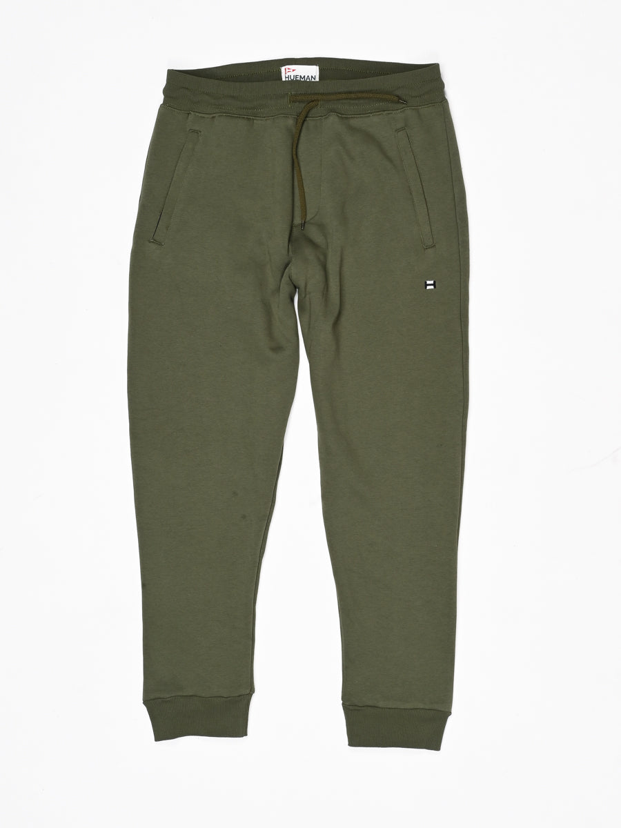 Men Olive Slim-Fit Joggers