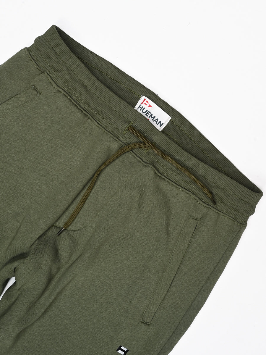 Men Olive Slim-Fit Joggers