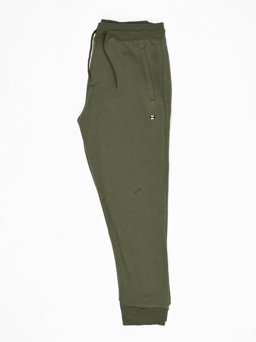 Men Olive Slim-Fit Joggers