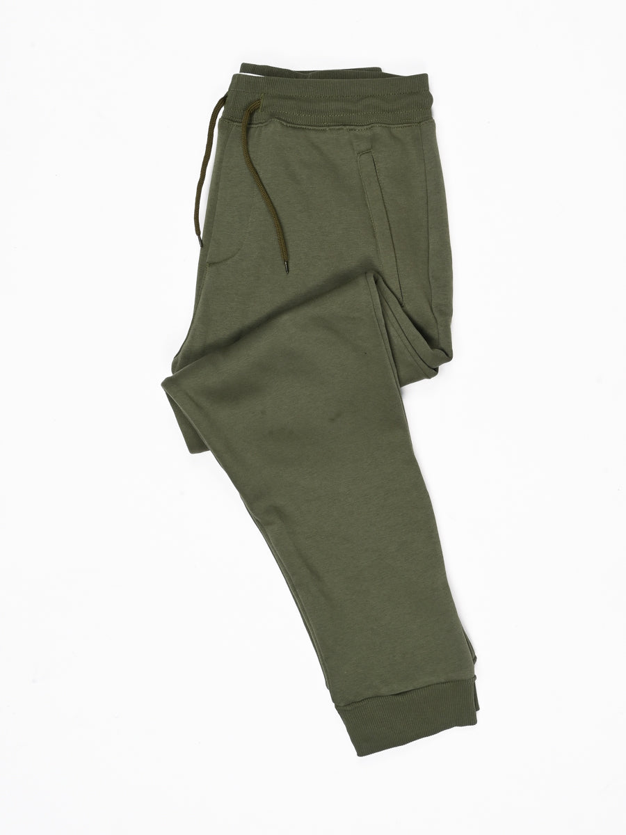 Men Olive Slim-Fit Joggers