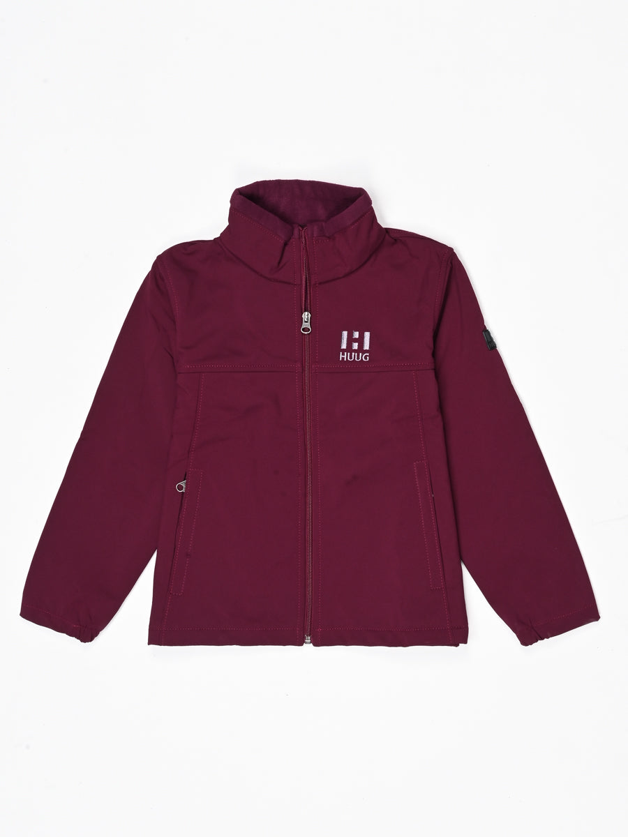 Cardinal Red Stand Up Collar Soft Shell Kids Jacket