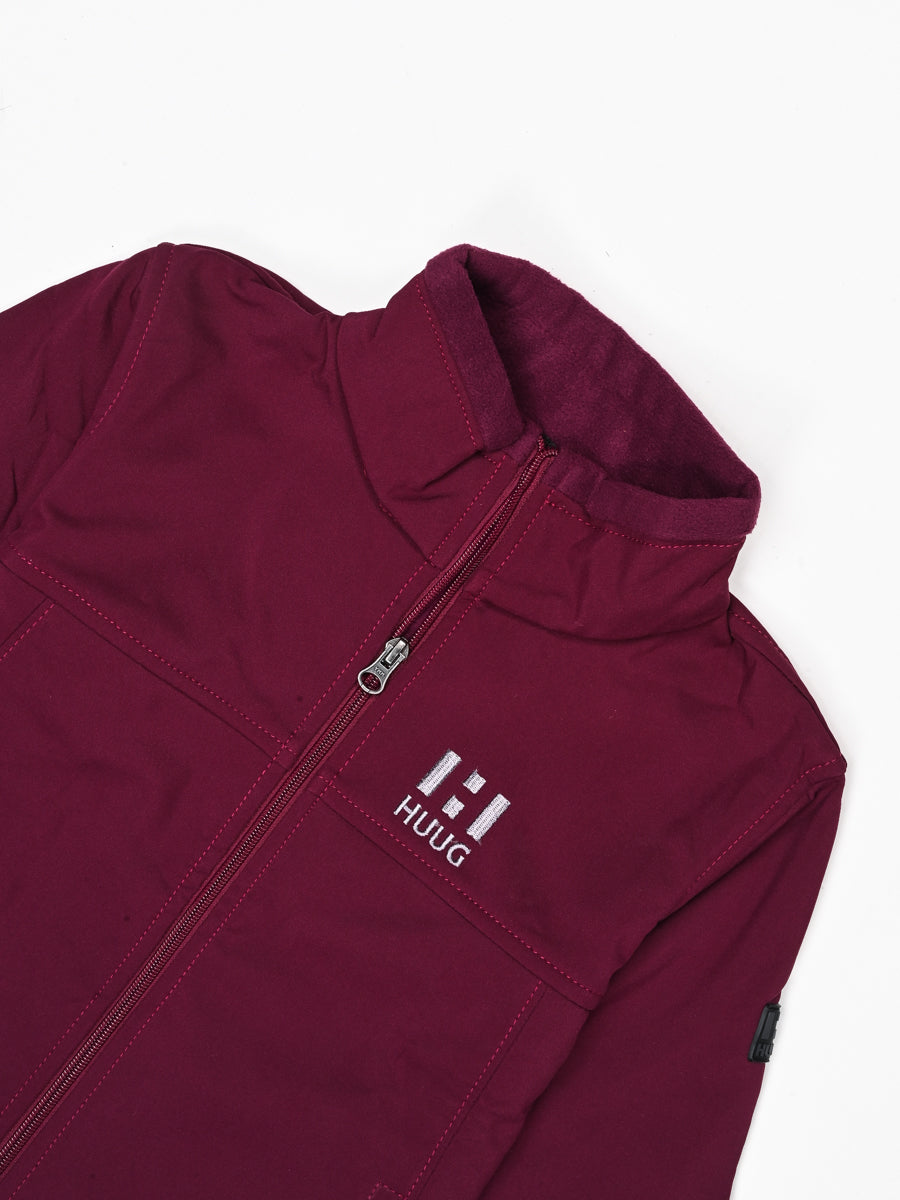 Cardinal Red Stand Up Collar Soft Shell Kids Jacket