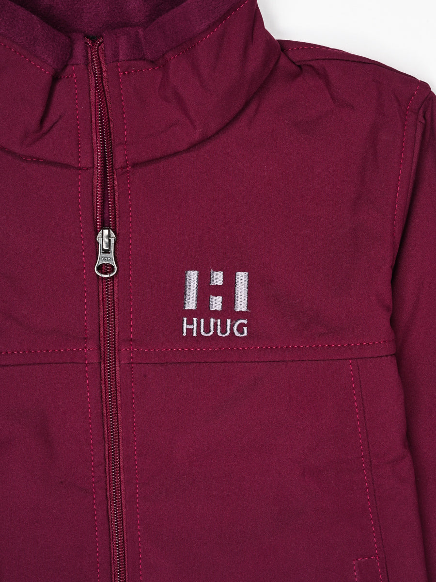 Cardinal Red Stand Up Collar Soft Shell Kids Jacket