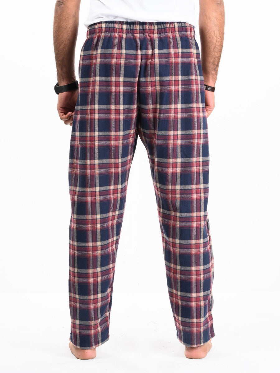 Flannel Plaid Black/Burgundy Relaxed Winter Pajama