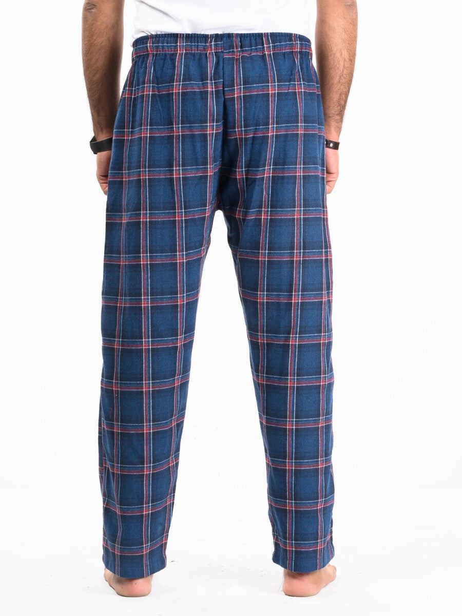 Flannel Plaid Blue/White Relaxed Winter Pajama