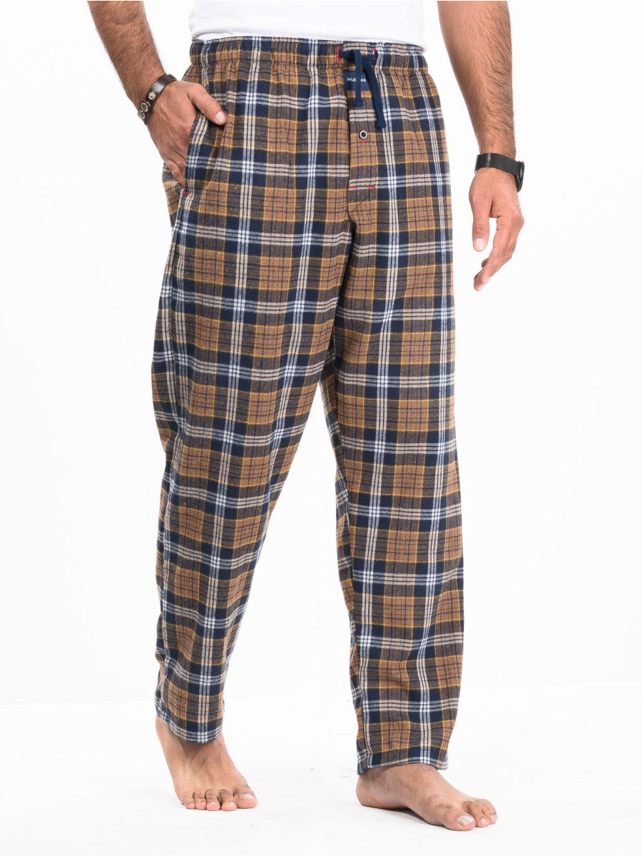 Flannel Plaid Brown/White Relaxed Winter Pajama