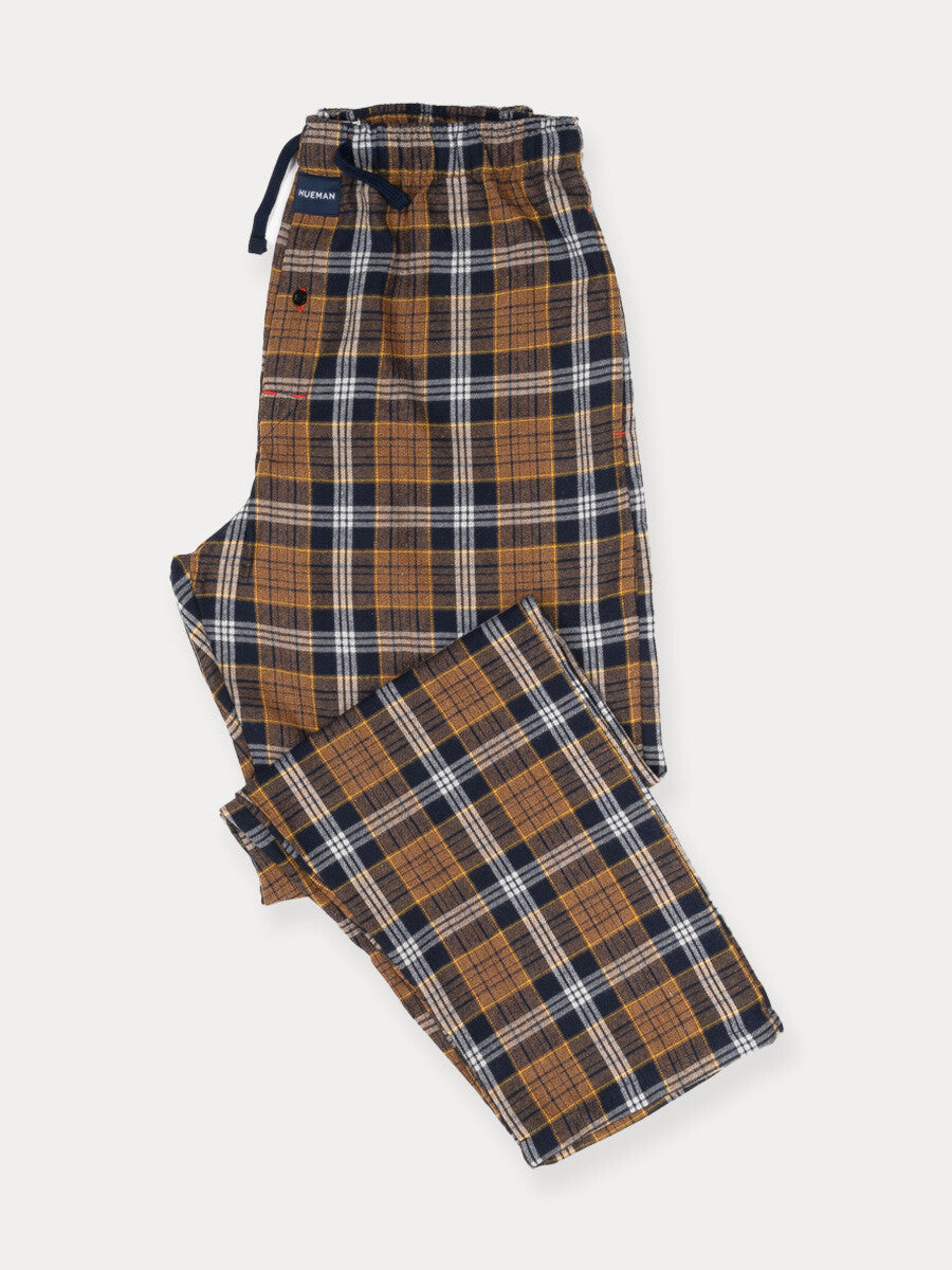 Flannel Plaid Brown/White Relaxed Winter Pajama