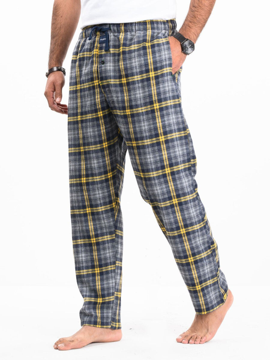 Flannel Plaid Grey/Yellow Relaxed Winter Pajama
