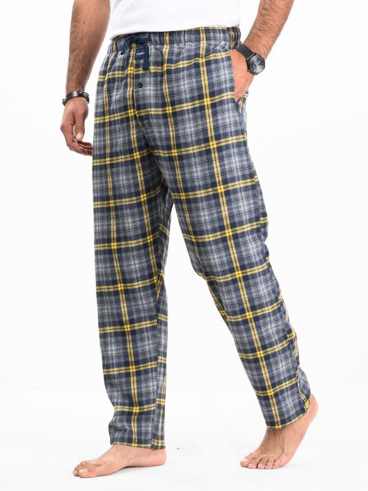 Flannel Plaid Grey/Yellow Relaxed Winter Pajama