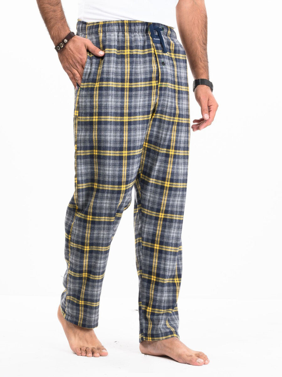 Flannel Plaid Grey/Yellow Relaxed Winter Pajama