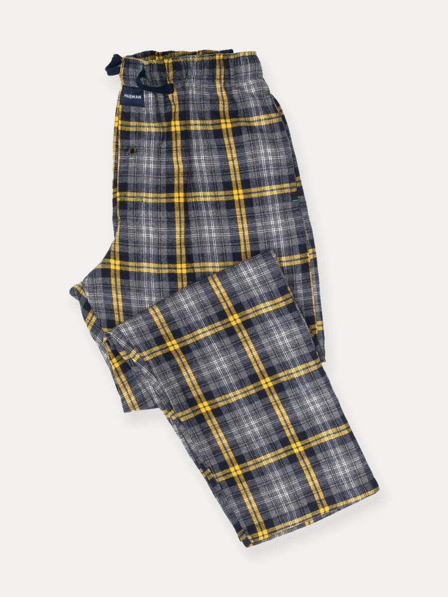 Flannel Plaid Grey/Yellow Relaxed Winter Pajama