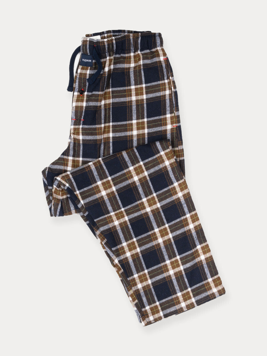 Flannel Plaid Navy/Brown Relaxed Winter Pajama