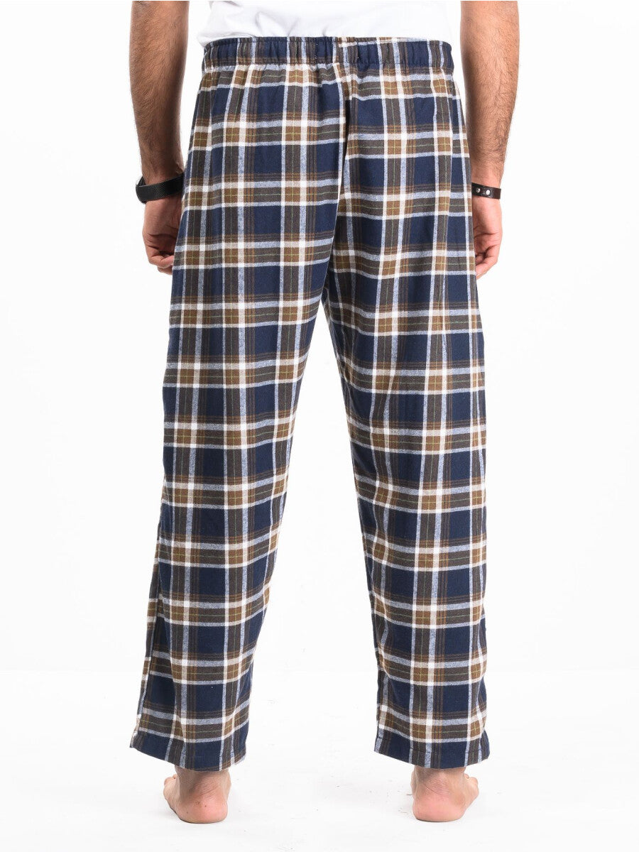 Flannel Plaid Navy/Brown Relaxed Winter Pajama