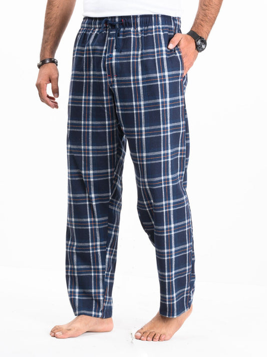 Flannel Plaid Navy/White Relaxed Winter Pajama
