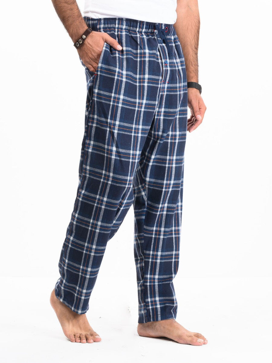 Flannel Plaid Navy/White Relaxed Winter Pajama