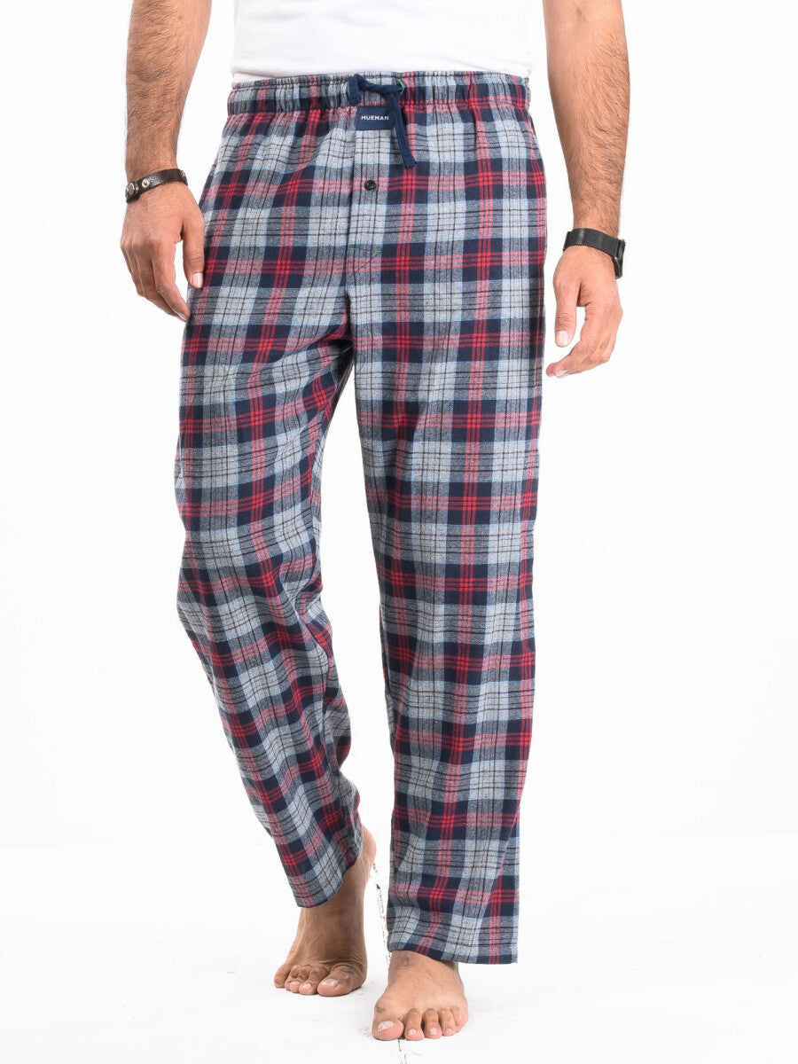 Flannel Plaid Red/Grey Double Lining Relaxed Winter Pajama