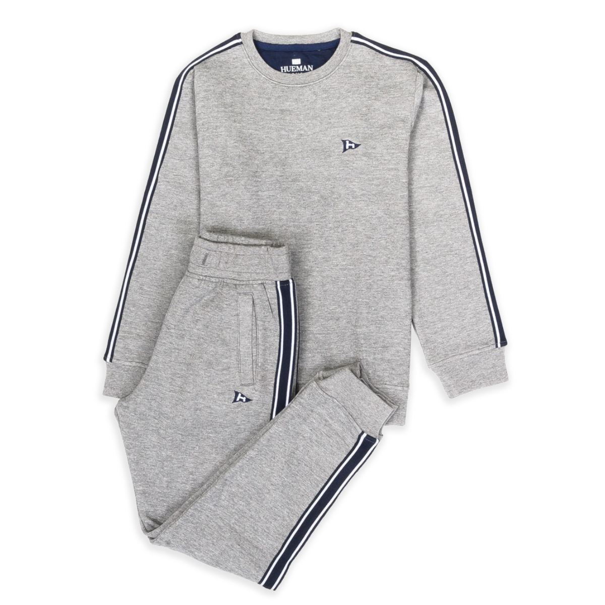 Kids Grey Fleece Crewneck Sweatsuit