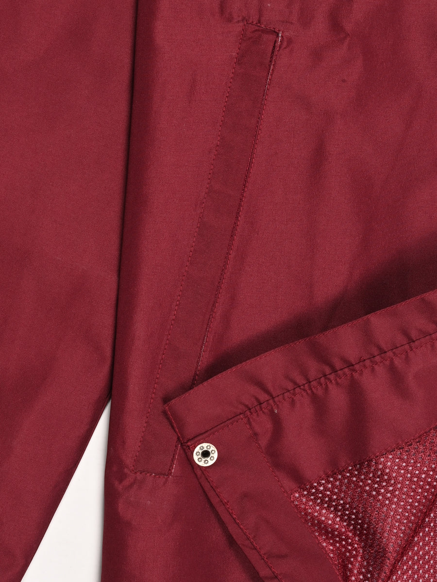 Maroon Hooded Windbreaker Jacket