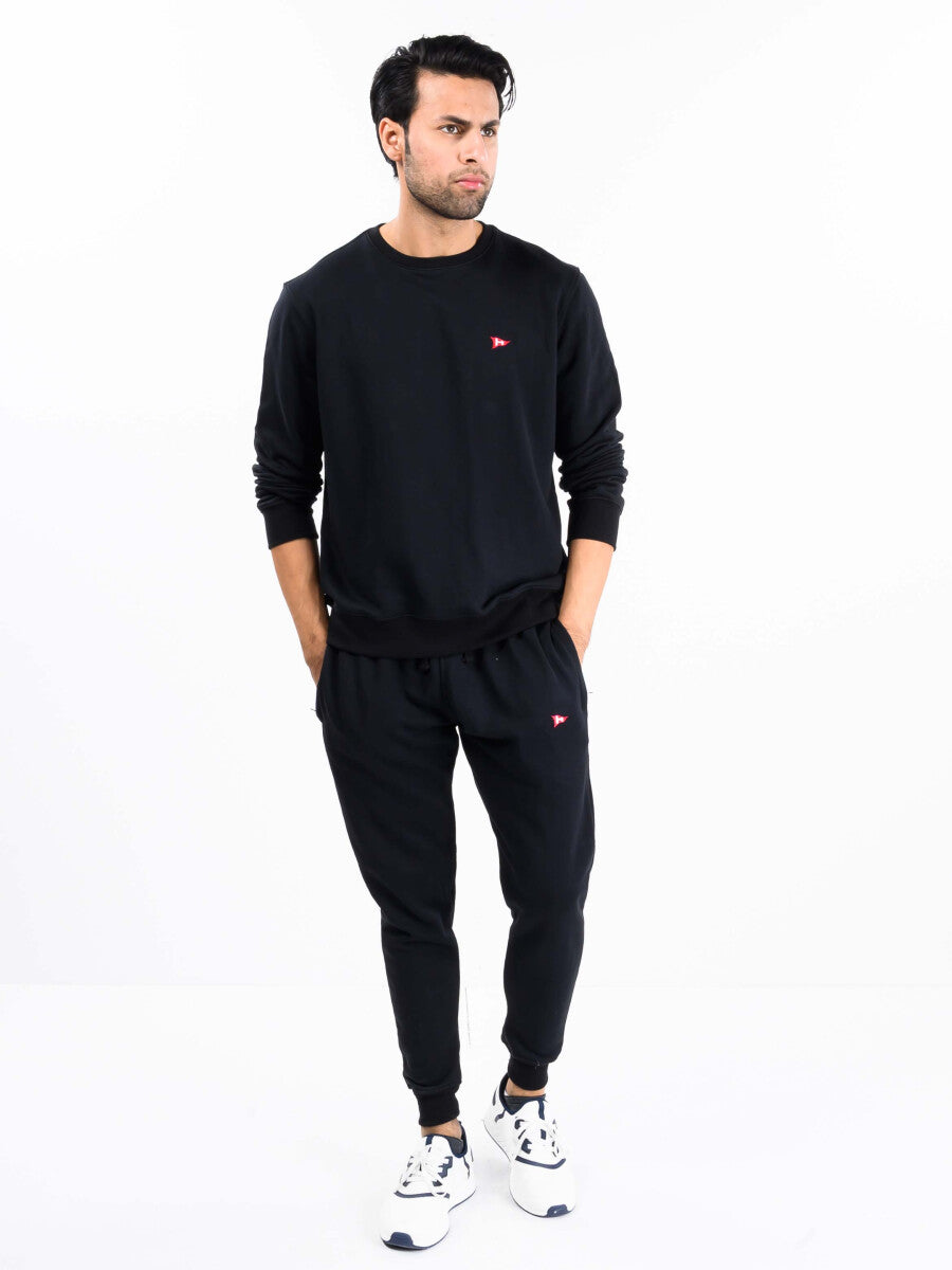 Men Black Terry Sweatsuits