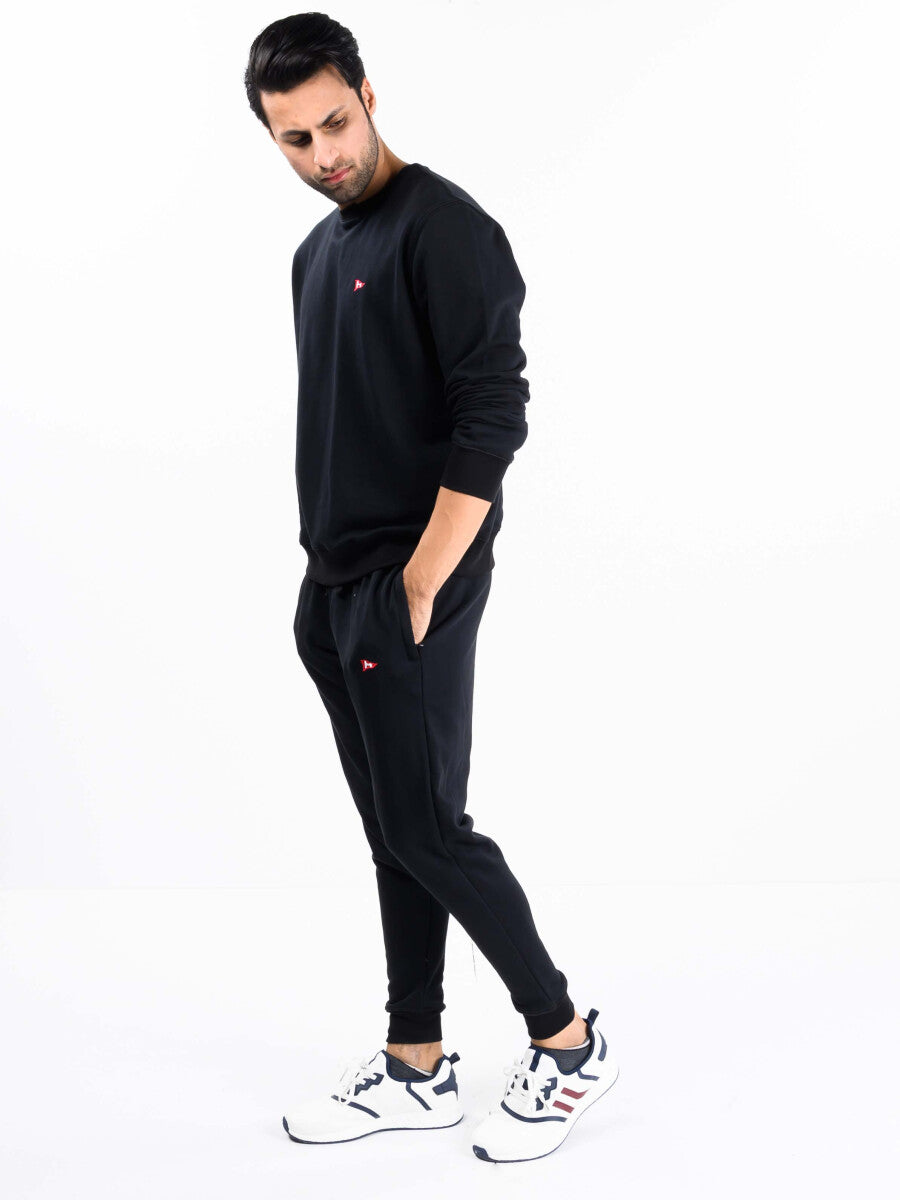 Men Black Terry Sweatsuits