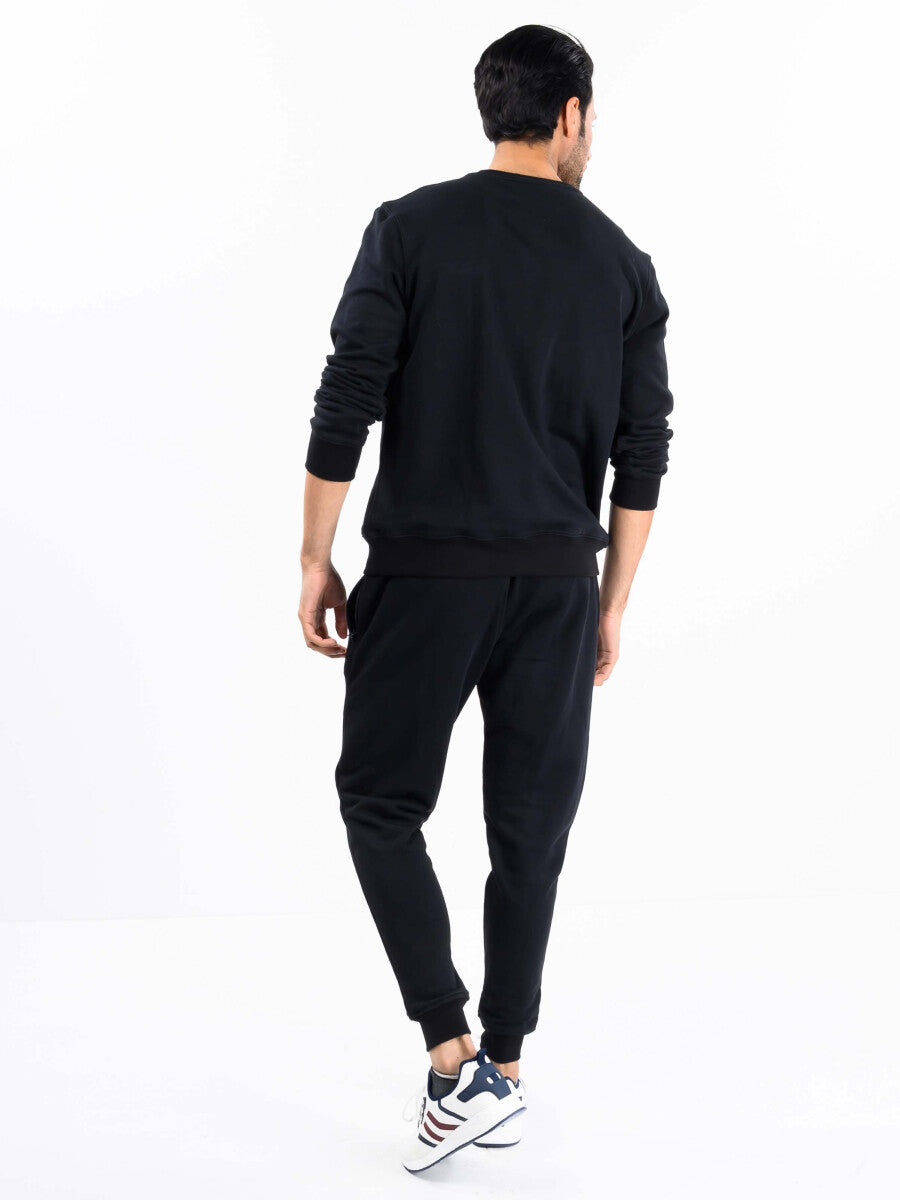 Men Black Terry Sweatsuits