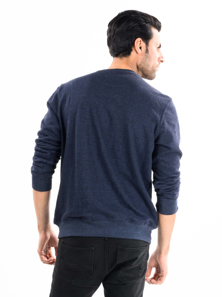 Men Grey Terry Solid Sweatshirt