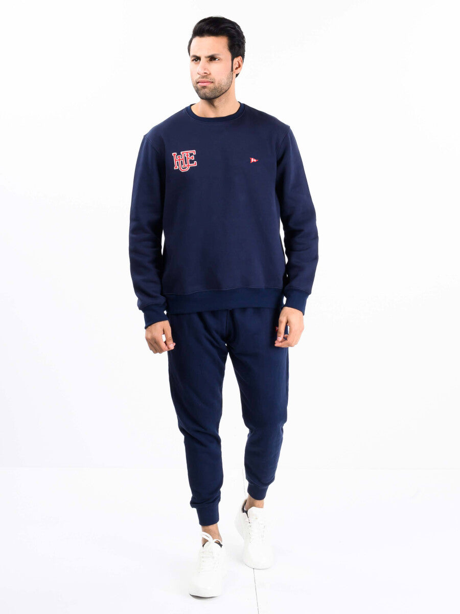 Men Navy Blue Sweatsuit