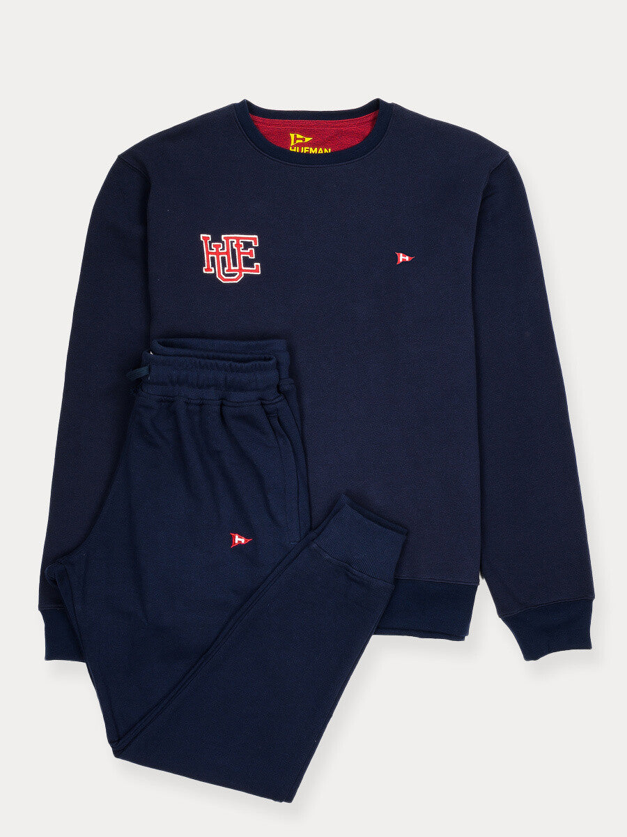 Men Navy Blue Sweatsuit