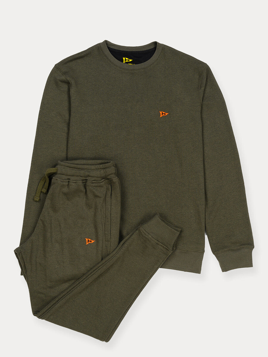 Men Olive Terry Sweatsuits