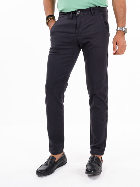Men's Charcoal Slim Fit Stretch Chino Pant