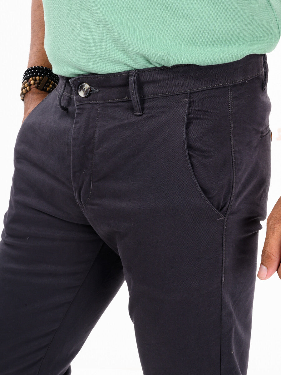 Men's Charcoal Slim Fit Stretch Chino Pant