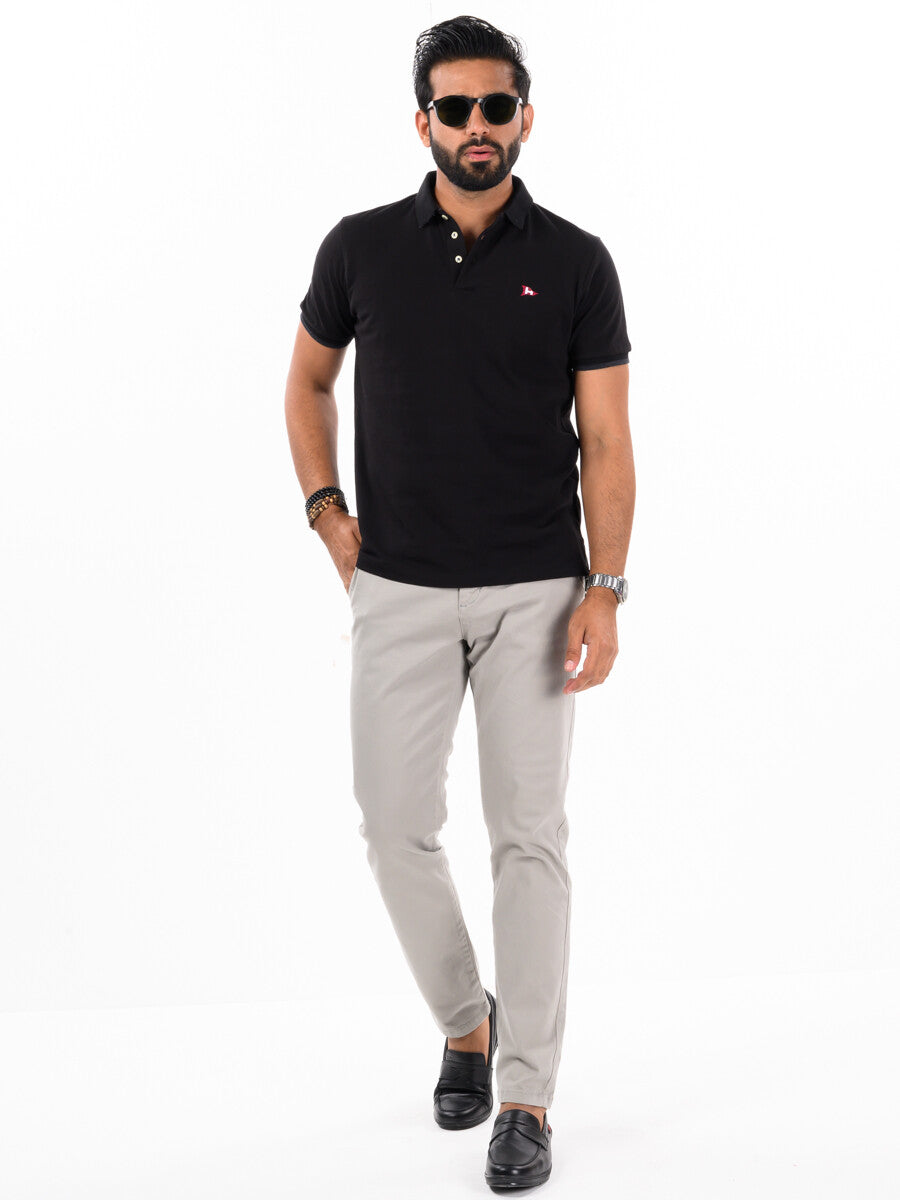 Men's Grey Slim Fit Stretch Chino Pant