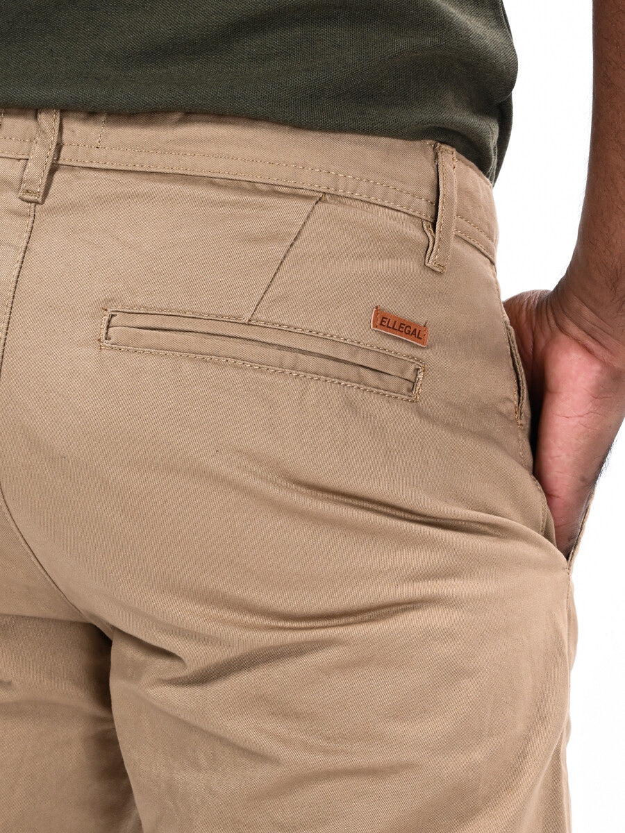 Men Khaki Slim Fit Chino Shorts