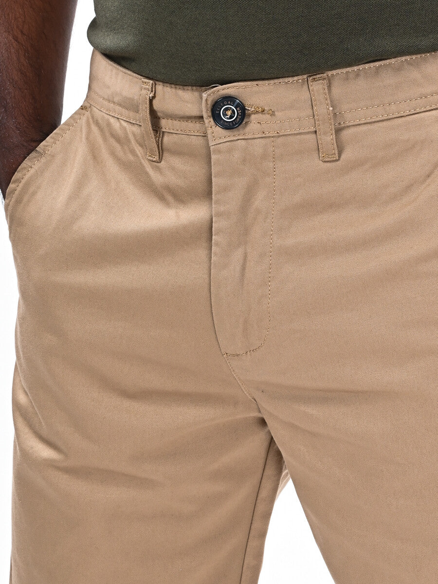 Men Khaki Slim Fit Chino Shorts
