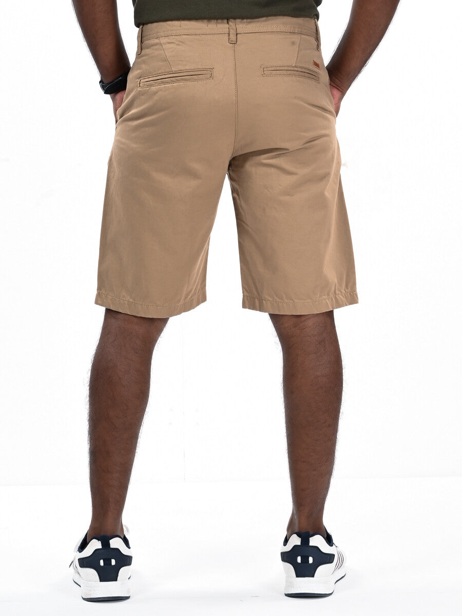 Men Khaki Slim Fit Chino Shorts