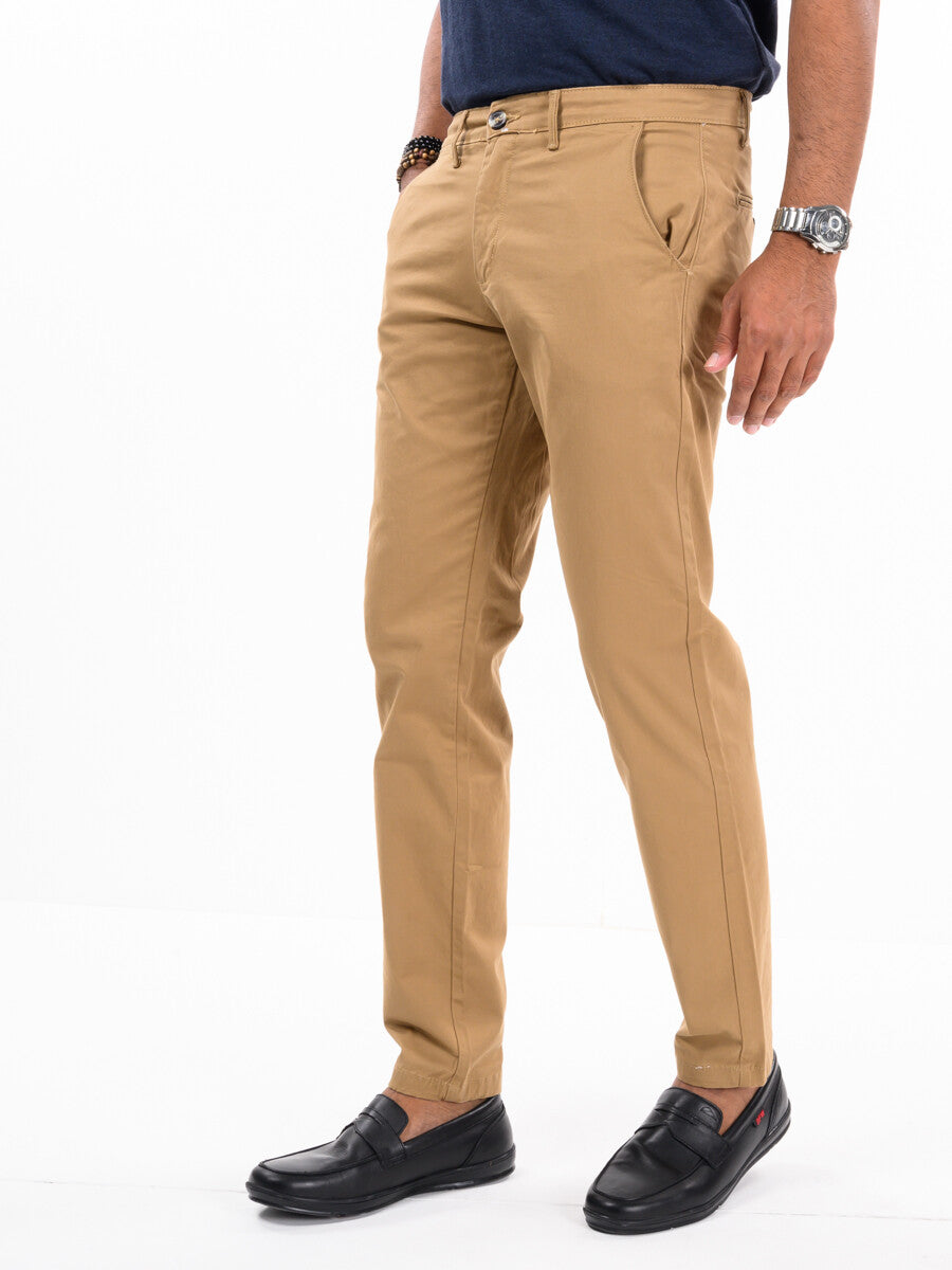Men's Khaki Slim Fit Stretch Chino Pant