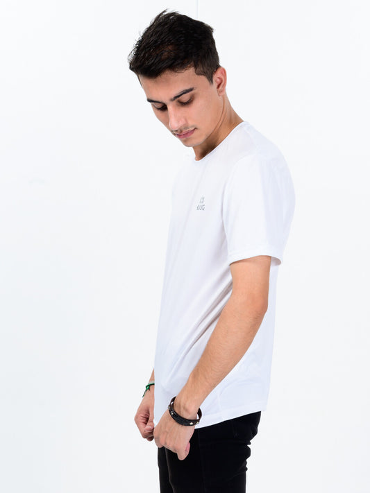 Men’s White Custom Fit Crew Neck T-Shirt