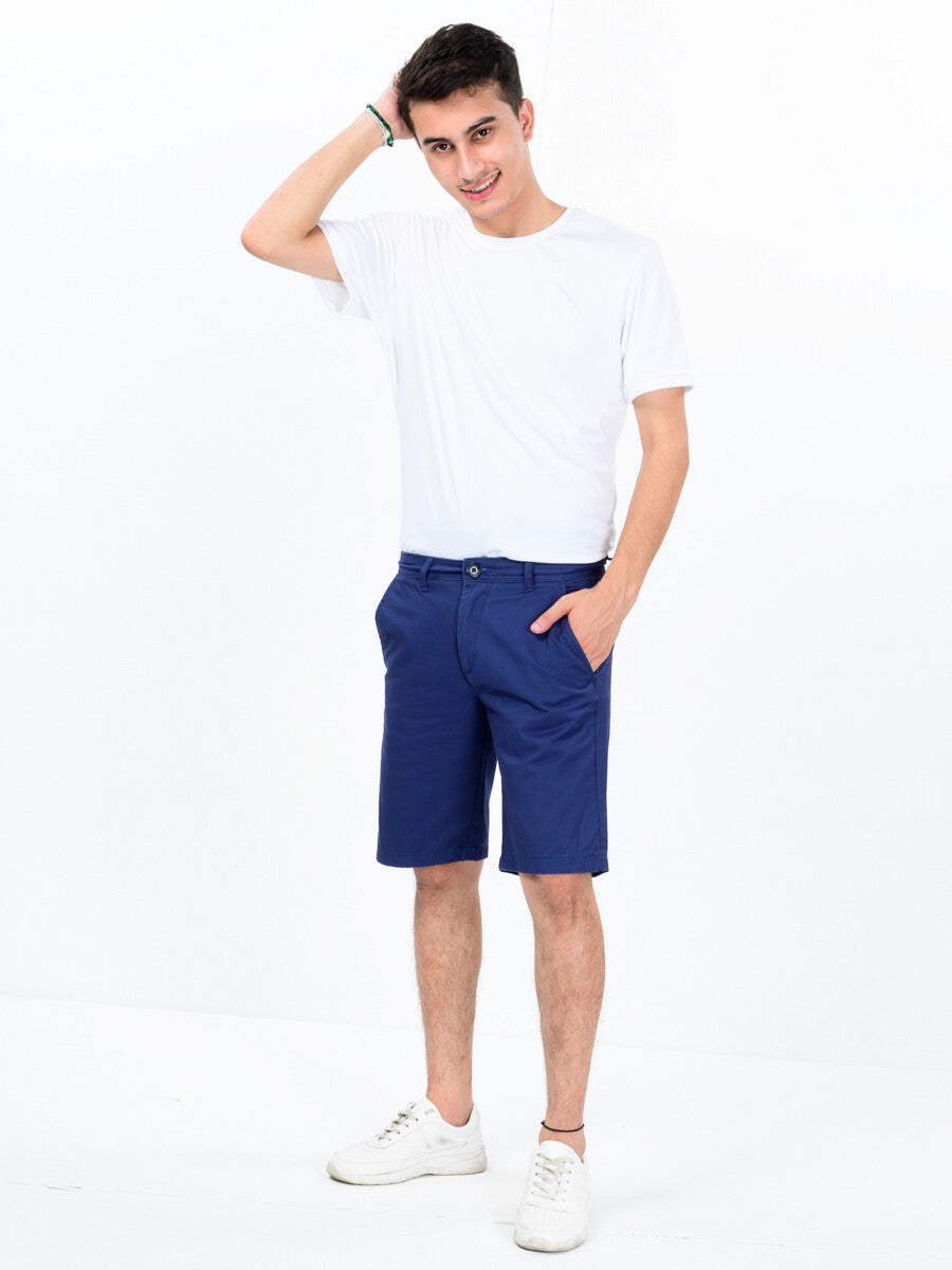 Men Blue Slim Fit Chino Short